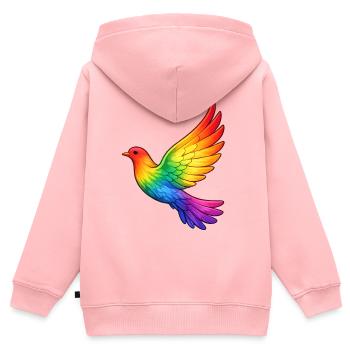 Friedenstaube Frieden - Kinder Premium Organic Zip Hoodie - Rosa - Hinten - AI Model Kid Female (0cm)