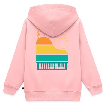 Piano Klavier Musiker Geschenk Geschenkidee - Kinder Premium Organic Zip Hoodie - Rosa - Hinten - AI Model Kid Female (0cm)