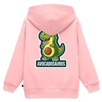 Niedlicher Avocadosaurus Dinosaurier T-Rex - Kinder Premium Organic Zip Hoodie - Rosa - Hinten - AI Model Kid Female (0cm)