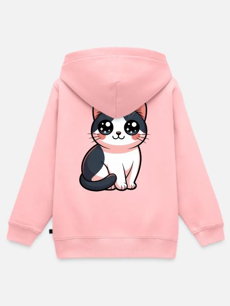 Kawaii Kätzchenkatzenliebhaber - Kinder Premium Organic Zip Hoodie - Rosa