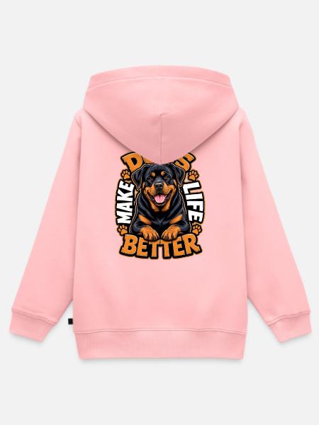 Rottweiler - Kinder Premium Organic Zip Hoodie - Rosa