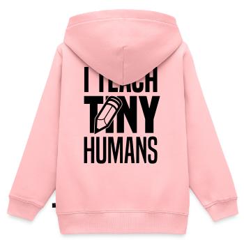 I teach tiny humans - Kids Premium Organic Zip-up Hoodie - rose - Back - AI Model Kid Female (0cm)