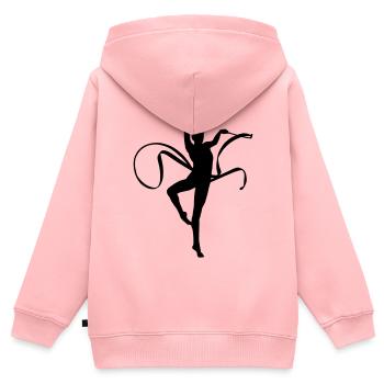 Gymnastik - Kinder Premium Organic Zip Hoodie - Rosa - Hinten - AI Model Kid Female (0cm)