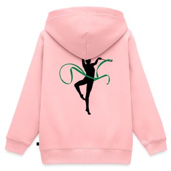 Gymnastik - Kinder Premium Organic Zip Hoodie - Rosa - Hinten - AI Model Kid Female (0cm)