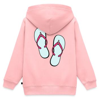 flip flops sommer beach strand party - Kinder Premium Organic Zip Hoodie - Rosa - Hinten - AI Model Kid Female (0cm)