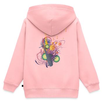 Colours of Music - Kinder Premium Organic Zip Hoodie - Rosa - Hinten - AI Model Kid Female (0cm)