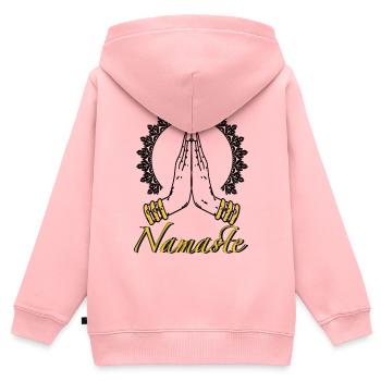 Namaste - Kinder Premium Organic Zip Hoodie - Rosa - Hinten - AI Model Kid Female (0cm)