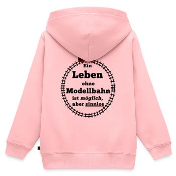 Modelleisenbahn - Kinder Premium Organic Zip Hoodie - Rosa - Hinten - AI Model Kid Female (0cm)