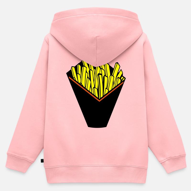 CORNET DE FRITE - Sweat Premium à capuche zippé enfant bio - rose