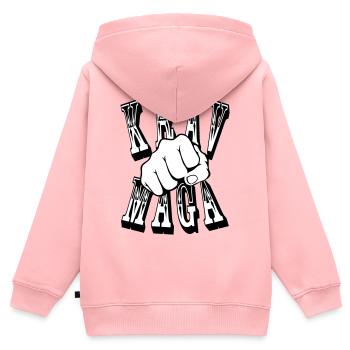 Krav Maga Schlag - Kinder Premium Organic Zip Hoodie - Rosa - Hinten - AI Model Kid Female (0cm)