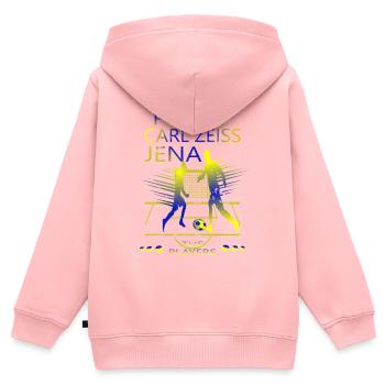 FC Carl Zeiss Jena - Sweat Premium à capuche zippé enfant bio - rose - Dos - AI Model Kid Female (0cm)