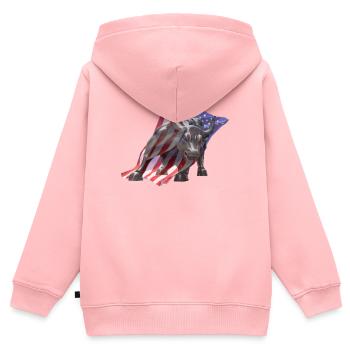 Börsenbulle von der Wall Street - Kinder Premium Organic Zip Hoodie - Rosa - Hinten - AI Model Kid Female (0cm)
