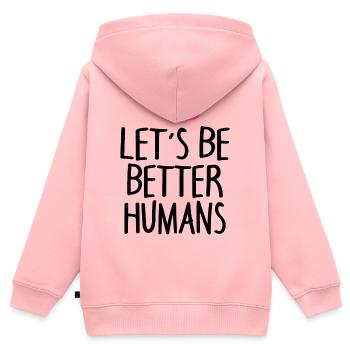 Mensch Menschen Erde Spruch - Kinder Premium Organic Zip Hoodie - Rosa - Hinten - AI Model Kid Female (0cm)