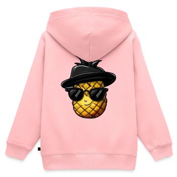 ananas gangster mafia kawaii - Kinder Premium Organic Zip Hoodie - Rosa - Hinten - AI Model Kid Female (0cm)