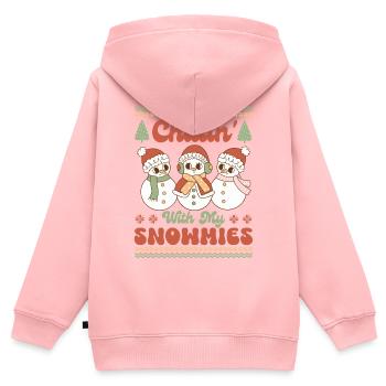 Hässlicher Weihnachtspullover - Kinder Premium Organic Zip Hoodie - Rosa - Hinten - AI Model Kid Female (0cm)