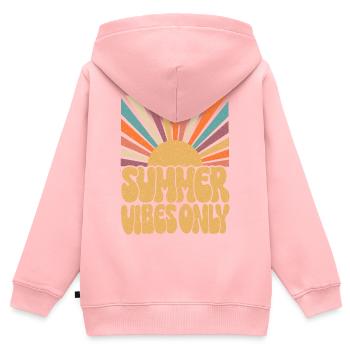 Nur Sommer-Vibes - Kinder Premium Organic Zip Hoodie - Rosa - Hinten - AI Model Kid Female (0cm)