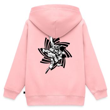 Judo-Griff - Kinder Premium Organic Zip Hoodie - Rosa - Hinten - AI Model Kid Female (0cm)