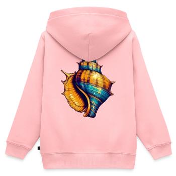 Muschel - Kinder Premium Organic Zip Hoodie - Rosa - Hinten - AI Model Kid Female (0cm)