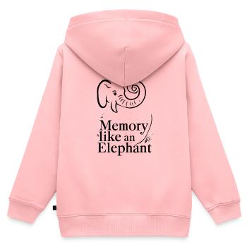 Memory Like an Elephant - Kids Premium Organic Zip-up Hoodie - rose - Back - AI Model Kid Female (0cm)