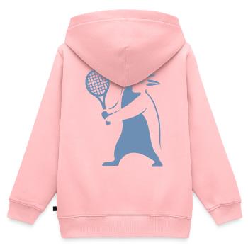 Minimalistischer Pinguin Tennis Rückhand Spieler - Kinder Premium Organic Zip Hoodie - Rosa - Hinten - AI Model Kid Female (0cm)