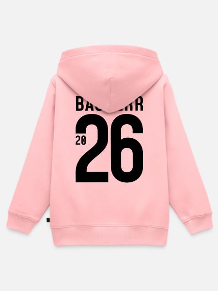Bauherr 2026 - große Zahl - Kinder Premium Organic Zip Hoodie - Rosa