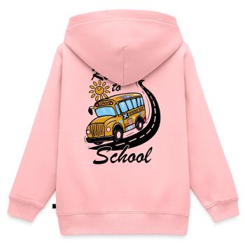 Back to School "Ready to School" School Bus - Kids Premium Organic Zip-up Hoodie - rose - Back - AI Model Kid Female (0cm)