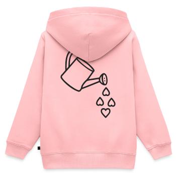 Jardin d'Amour arrosé - Sweat Premium à capuche zippé enfant bio - rose - Dos - AI Model Kid Female (0cm)