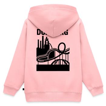 Monument de Duisbourg - Sweat Premium à capuche zippé enfant bio - rose - Dos - AI Model Kid Female (0cm)