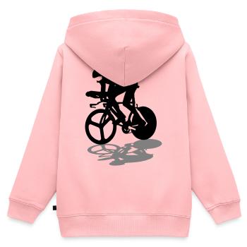 Coureur - Sweat Premium à capuche zippé enfant bio - rose - Dos - AI Model Kid Female (0cm)