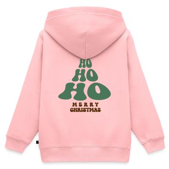 Merry Christmas Ho Ho Ho Weihnachtsbaum - Kinder Premium Organic Zip Hoodie - Rosa - Hinten - AI Model Kid Female (0cm)