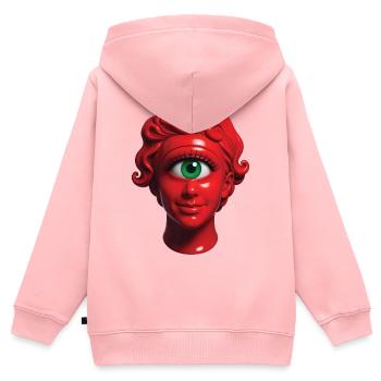 CYCLOP WOMAN - nice people - Sweat Premium à capuche zippé enfant bio - rose - Dos - AI Model Kid Female (0cm)