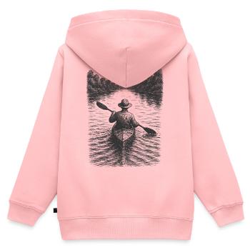 Calm canoe scene as atmospheric illustration - Kids Premium Organic Zip-up Hoodie - rose - Back - AI Model Kid Female (0cm)