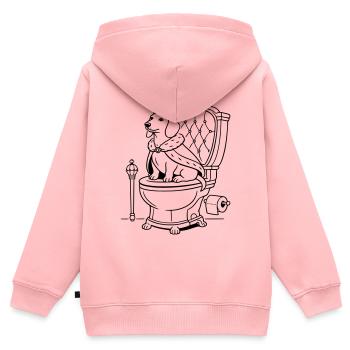 Art de la ligne des toilettes du trône teckel - Sweat Premium à capuche zippé enfant bio - rose - Dos - AI Model Kid Female (0cm)