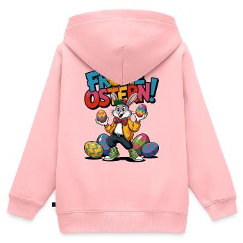 Fröhlicher Osterhase - Kinder Premium Organic Zip Hoodie - Rosa - Hinten - AI Model Kid Female (0cm)
