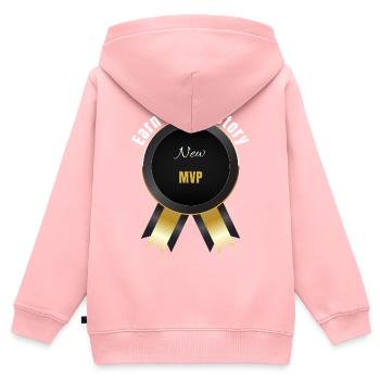 Verdiene deinen Sieg – Champion-Auszeichnung | Motivation Ba - Kinder Premium Organic Zip Hoodie - Rosa - Hinten - AI Model Kid Female (0cm)