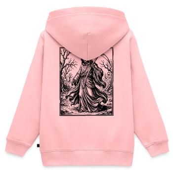 Grim Reaper Gotische Illustration - Kinder Premium Organic Zip Hoodie - Rosa - Hinten - AI Model Kid Female (0cm)