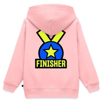 Stolzer Finisher Medaille Stern - Kinder Premium Organic Zip Hoodie - Rosa - Hinten - AI Model Kid Female (0cm)