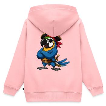 Pirate bird with eye patch - Kids Premium Organic Zip-up Hoodie - rose - Back - AI Model Kid Female (0cm)