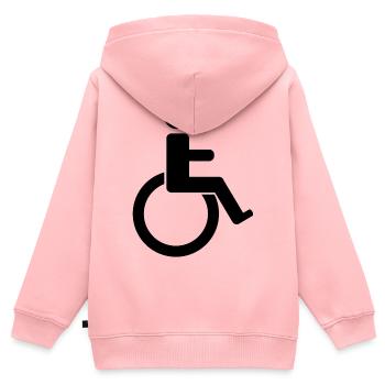 Panneau de handicap - Sweat Premium à capuche zippé enfant bio - rose - Dos - AI Model Kid Female (0cm)