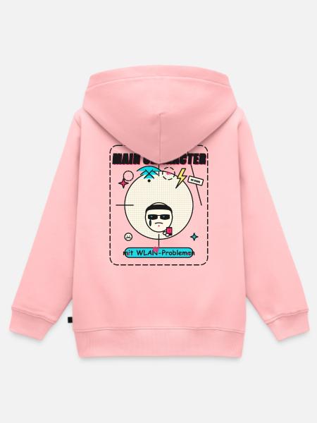MAIN CHARACTER MIT WLAN PROBLEME - Kinder Premium Organic Zip Hoodie - Rosa