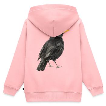 Blackbird bird - Kids Premium Organic Zip-up Hoodie - rose - Back - AI Model Kid Female (0cm)