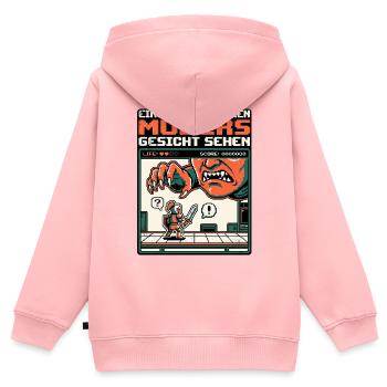 Gamer Retro Endgegner Mutter - Kinder Premium Organic Zip Hoodie - Rosa - Hinten - AI Model Kid Female (0cm)