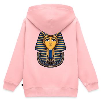 Le Masque du Pharaon de Toutânkhamon - Sweat Premium à capuche zippé enfant bio - rose - Dos - AI Model Kid Female (0cm)