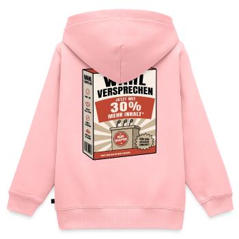 Wahlversprechen – Jetzt mit 30% mehr Inhalt - Kinder Premium Organic Zip Hoodie - Rosa - Hinten - AI Model Kid Female (0cm)