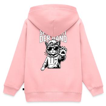Coole Stadt Katze - Kinder Premium Organic Zip Hoodie - Rosa - Hinten - AI Model Kid Female (0cm)