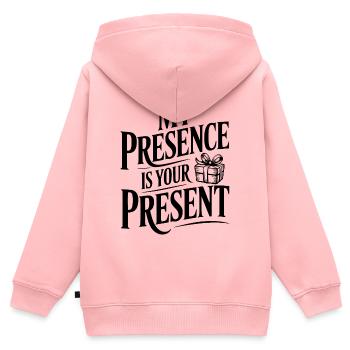 Meine Gegenwart ist dein Geschenk - Kinder Premium Organic Zip Hoodie - Rosa - Hinten - AI Model Kid Female (0cm)