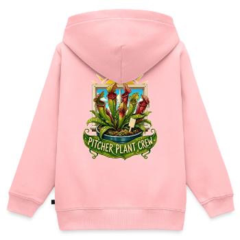 PITCHER PLANT CREW Pflanzen - Kinder Premium Organic Zip Hoodie - Rosa - Hinten - AI Model Kid Female (0cm)