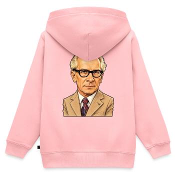 Erich Honecker Karikatur (freigestellt) - Kinder Premium Organic Zip Hoodie - Rosa - Hinten - AI Model Kid Female (0cm)