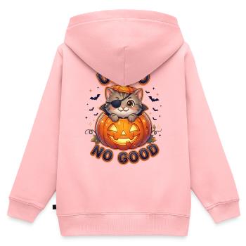 Up To No Good Halloween Cat - Kinder Premium Organic Zip Hoodie - Rosa - Hinten - AI Model Kid Female (0cm)