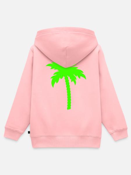 Palme Silhouette - Kinder Premium Organic Zip Hoodie - Rosa